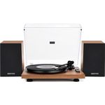 Record Player Vinyl Bluetooth Turntable with 36 Watt Stereo Bookshelf Speakers, Hi-Fi System with Magnetic Cartridge, USB Recording and Auto Stop