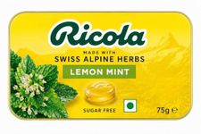 Ricola Swiss Alpine Herbs Lemon Mint Sugar Free Lozenges Tin 75g (Imported) From Biteza