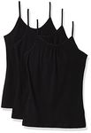 Hanes Little Girls' Cami with Shelf Bra (Pack of 3), Ebony, X-Small