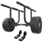 GanFindX Heavy-Duty Universal Kayak Cart Dolly Made of Stainless Steel 304 w/Puncture-Free Wheels | 450LBS. Load Capacity Kayak Wheels Cart for Kayaking/Canoeing Convenience | Elastic Webbing Straps