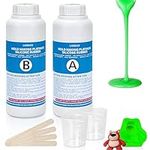 Silicone Mold Making Kit - R PRO 15 (1000ml) 1:1 Duplicating Silicone, Moulding Silicone Compound Casting Silicone Mould Kit for DIY Silicone Moulds, Crafting, Jewellery Making (Green,White)