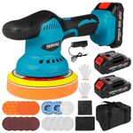 FERSTALO Cordless Buffer Polisher Kit with 2X Batteries, 6 Inch 21V Polisher for Car Detailing, 6 Variable Speed, 26 Car Buffer Waxer Kit for Car Boat Detailing/Polishing/Waxing/Scratch Removing