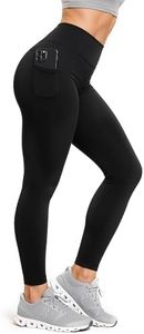 Green Drop Infused High Waist Leggings for Women, Ultra Soft Stretchy Workout Tights for Yoga, Running and Casual Wear (US, Alpha, Large, Regular, Regular, Black)