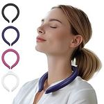Magic Gel Neck Ring Coolers - Wearable Cooling Ice Pack for Necks - Reusable Cool Body Cooler Tube - Cold Gel Wrap Ice Packs Perfect for Outdoor Use - Pack of 2 - Navy and Pink