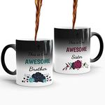 Gift Arcadia Ceramic Awesome Brother & Sister Color Changing Coffee Mug - 2 Pieces, Multicolor, 330ml (A319)
