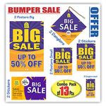 Anne Print Solutions® Big Sale Upto 50% Off Stickers Hanging Dangler & Posters Discount Sale, Offer Sale Tag Poster Sticker for Shops Malls Shopping Complex Combo Pack of 13 Pcs