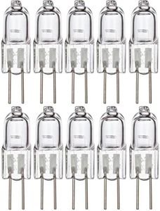 [10 Pack] Simba Lighting Halogen G4 T3 10 Watt 120lm Bi-Pin Bulb 12 Volt A/C or D/C for Accent Lights Under Cabinet Puck Light Chandeliers Track Lighting 10W 12V 2 Pin JC Warm White 2700K Dimmable