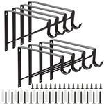 AKOLAFE 8Pcs Closet Rod Brackets Heavy Duty 11x11 Inch Closet Rod Support Bracket Wall Mounted Closet Pole Holder Closet Shelf & Rod Bracket Black Clothes Rod Bracket Closet Rod Hanger Closet Bar Hook