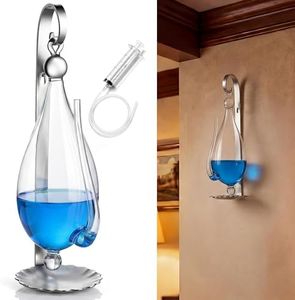 ElectricWise Weather Glass Barometer with Metal Bracket, Storm Glass Wall Mount Liquid Barometer for Visual Atmospheric Pressure Display, Classic Indoor Home Decor, Gift for Weather Lovers