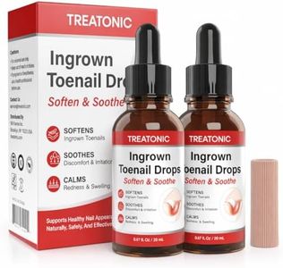 Treatonic Ingrown Toenail Treatment Drops - Ingrown Toenail Softener and Reliever Kit for Easy Trimming with Silicone Gel Toe Caps - 2 Pack