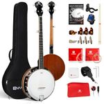 Vangoa NYLON Banjo 5 String Kit, 38 Inch Full Size Banjo with Nylon Strings with Gig Bag, Premium Accessories Outfit, Starter Kit for Beginners Adults Teens, Brown