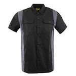 Biker Clothing Co. MDM11674.01 Men’s Two-Tone Black and Grey Short Sleeve Motorcycle Mechanic Shirt - Medium