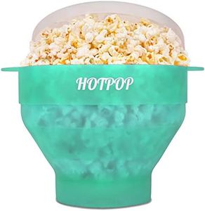 The Original Hotpop Microwave Popcorn Popper, Silicone Popcorn Maker, Collapsible Bowl BPA-Free and Dishwasher Safe- 20 Colors Available (Transparent Aqua)