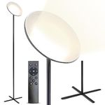 LED Floor Lamp (30w) - Dimmable Floor Lamps for Living Room, Bedroom, or Office, Easy to Assemble Standing Lamp with Remote Control