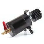 Car Oil Reservoir Oil Catch Can 2 Port Reservoir Tank with Drain Valve Breather Baffled 5oz Capacity