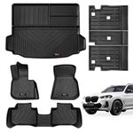 Jdeymat Custom Fit for 2018-2024 BMW X3 Floor Mats Trunk Cargo Liner and Rear Seat Backrest Mat All Weather TPE Rubber Mat Upgrade Material X3 G01 Accessories