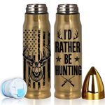 Limima Hunting Gifts for Men - I'd Rather Be Hunting Bullet Tumbler 17oz with Lid, Christmas - Fathers Day - Birthday Gift for Hunter - Hunting Lovers, Hunting Gift for Dad Son Husband Friends