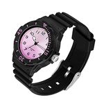 Women's Watch with Silicone Band Sport Waterproof Ladies Watches Simple Digital Analog Wrist Watch Nurse Casual Fashion Quartz Watches for Women Girls (Black red)