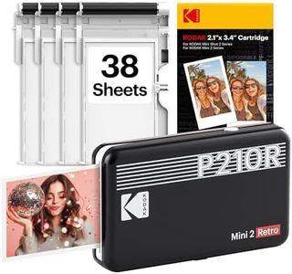 KODAK Mini 2 Retro 2x3" Portable Photo Printer, 38 Sheets, Bluetooth Smartphone Printer for iPhone & Android, Instant Color Prints, 4PASS Dye Sublimation, Black