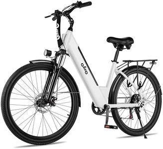 Qlife Cityone 26" Electric Bike for Adults, Peak 750W Step-Through Ebike, 40Miles Range, Up to 22Mph, Removable Battery Ebikes with 7 Speed, Commuter E Bicycle WhiteFR