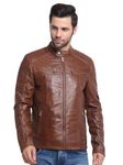 TEAKWOOD LEATHERS Men Leather Jacket | Casual Outerwear | Zipper Closure | Long Sleeve (Brown, XXL)