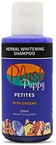 PLUSH PUPPY Dog Shampoo For Bright Coat,Pet Shampoo For Reducing Stain On All Coloured Coat No Bleach Paraben Free,No Artificial Fragrance Shampoo For Dog,For Super Bright White Coat 100 Milliliter.