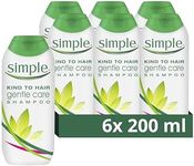 Simple Gentle Care Shampoo with pro-vitamin B5 for dry, sensitive scalp 6x 200 ml
