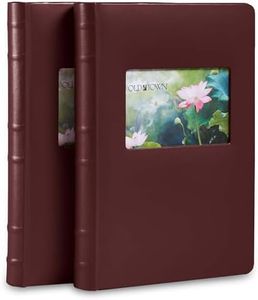 Old Town 2-Pack Bonded Leather Photo Albums, Multi Size Photo Album 5x7 & 4x6 Slots, Acid-Free Photo Album 4x6 300 Photos or 100 5x7 Photos, 50 Double-sided Welded Pages, Burgundy
