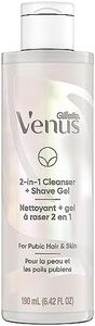 Gillette Venus Intimate Grooming 2in1 Cleanser and Shave Gel for Bikini Pubic Hair and Skin 6.4 Oz