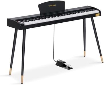 AODSK Digital Piano, 88-key full-size keyboard,128 Tones & Rhythms, MIDI/USB Connectivity, Headphone Jack