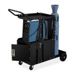 Relaxdays Welding Cart, 3 Shelves, Gas Cylinder Holder, Welder Trolley, Load Capacity 110 kg, HxWxD: 89x47x97 cm, Black, Steel, Plastic