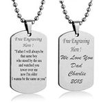 Streetsoul Customized Personalized Engraved Silver Stainless Steel 2Mm Army Tag Unisex Necklace- Engraved On Both The Sides