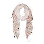 Hadley Wren Women's Lightweight Spring Floral Tassel Scarf Shoulder Wrap, Meadow Green, One Size, Meadow Green, One Size