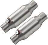 ASOPARTS 2.5" Universal Catalytic Converter, 2.5" Inch Inlet/Outlet Cat Converter with O2 Port (2 Pcs)