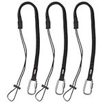 PRETEX Tool Tether - Extra Strong Carabiner Strap Heavy Duty Use - Safety Lanyard for Work Tools Construction Scaffold Arborist Equipment - 20kg (44.1lb) Load Capacity - Set of 3