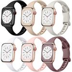 Lerobo Slim Bands Compatible with Apple Watch 40mm 38mm 44mm 45mm 42mm 41mm 46mm 49mm SE/iWatch Bands Ultra/Ultra2 Series 10 9 8 7 6 5 4 3 2 1 for Women Men,Soft Narrow Sport Strap Thin Wristband