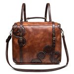 Steampunk Crossbody Shoulder Purse Leather Messenger Bag Satchel School Bag Gothic Retro Briefcase for Women (Gear 024)