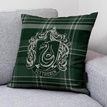 Belum Harry Potter Cushion Cover, 100% Cotton, 50 x 50 cm, Slytherin Check A