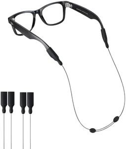 Sunglasses Strap for Meta RayBan Glasses - No Tail Adjustable Glasses Straps Cords Eyewear, Eye Glasses Holders Around Neck for Men Women Kids - String, Chain Rope for Sports (2pcs Black 20IN )