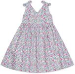 Hope & Henry Girls' Sleeveless Bow Shoulder Swing Dress, Flower Show Floral