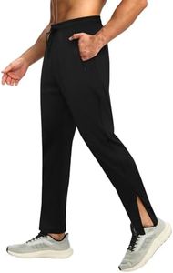 Auxo Mens Joggers with Zipper Pockets Stretch Tapered Pants Athletic Workout Sweatpants Black Joggers Men 2XL