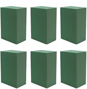 6Pcs Floral Foam Blocks Green Wet Dry Flower Styrofoam Foam Plant Foam for Fresh & Artificial Flower Arrangements DIY Craft,8.9X4.14X3 INCH (6 Pack)