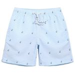 MaaMgic Mens Short Swim Trunks Quick Dry Swimming Shorts Print Bathing Suits with Mesh Lining,Light Blue Anchor