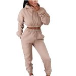 Tracksuit Womens Full Set UK Sale Clearance,Ladies Hoodies and Jogging Bottoms Cropped Tracksuits Autumn Winter Teenager Girls Track Suit Running Walking Hiking Yoga Gym Set Two Piece Outfit