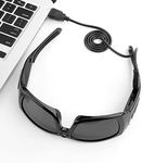 Camera Headset Glasses, 1080p, Polarized Lens, Support Calling Video Music Sunglasses for Driving, Riding, Travel, Your Hands, Connected to Computer, OTG Function