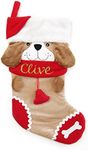 The Christmas Cart Personalised Gifts & Keepsakes Personalised Fun Dog Christmas Stocking, Christmas Décor to Display on Mantle or Display Hanger, Animal Lovers, 47cm, Cat and Dog Designs