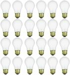 Sunlite 41622 Incandescent Appliance A15 Light Bulb, 15 Watts, 70 Lumens, Medium Base (E26), Dimmable, Mercury Free, 2600K Warm White, Frost, 24 Count