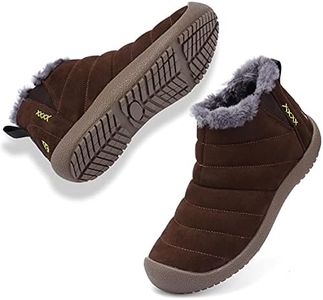 VLOOKST Botas de Nieve Hombre Impermeable Invierno Botines Aire libre Antideslizante Botas de Moda Calentar Forrado Botas para Nieve Pantuflas Zapatillas de Casa Alta Marrón Tallas 43