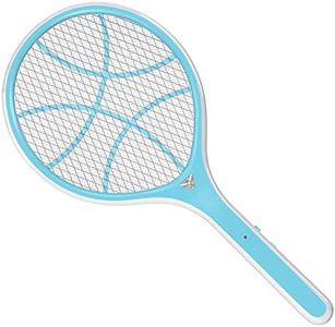 GIGAWATTS Ultra Mosquito Racket Bat Export Quality 1200mAh Battery USB Charging LED Light Trap Protect from Insect Bugs Fly Swatter for Indoor Home Outdoor(Blue & White, 3 Months Warranty)