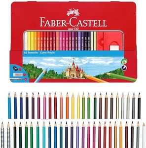 Faber-Castell Classic Colored Pencils Tin Set, 48 Vibrant Colors In Sturdy Metal Case